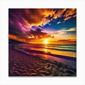 Sunset On The Beach 161 Canvas Print