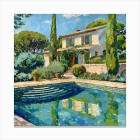 House By The Pool Mallorca Canvas Print