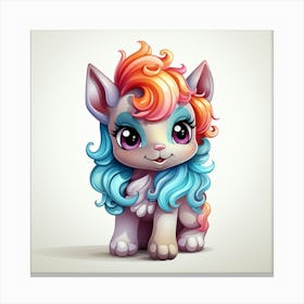 Cute Cartoon Unicorn Canvas Print