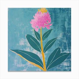 Prairie Clover Square Flower Illustration Canvas Print