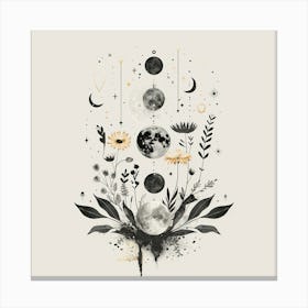 Minimalist Boho Celestial Moon 8 Canvas Print