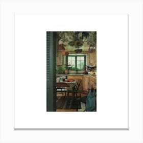 Green Kitchen Canvas Print