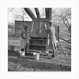 Women Cleaning Mud Off Furniture Damaged By Flood, Posey County, Indiana By Russell Lee Canvas Print