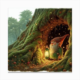 Gnome In The Forest 2 Canvas Print