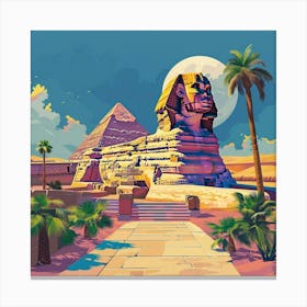 A Sphinx In Giza Lofi Illustration 1719991136 1 Canvas Print