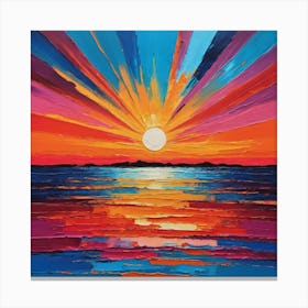 Sunset Over The Sea 1 Canvas Print