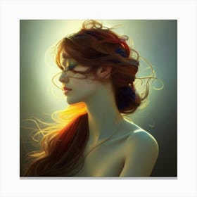 Beautiful Woman With Long Hair Canvas Print