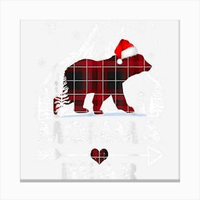 Momma Bear Christmas Pajama Red Plaid Buffalo Family 1 Canvas Print