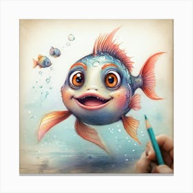 Fish Drawing 7 Canvas Print