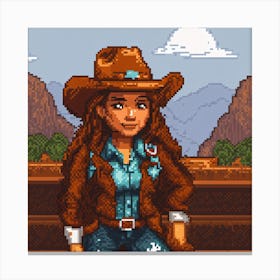 Pixel Cowgirl Canvas Print