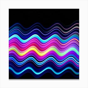 Abstract Neon Wavy Pattern Lienzo