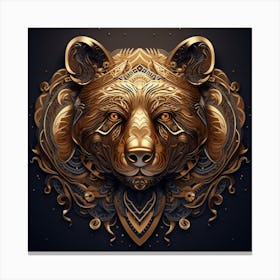 Ornate Bear Head Canvas Print