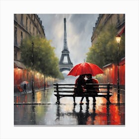 Couple In The Rain 2 Canvas Print