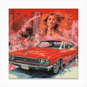 'The Girl With The Car' Canvas Print