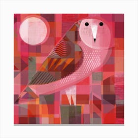 Red Owl Square Canvas Print