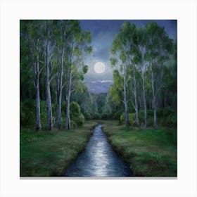 Moonlight Stream Canvas Print