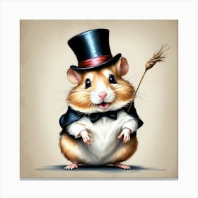 Hamster In Top Hat 7 Canvas Print