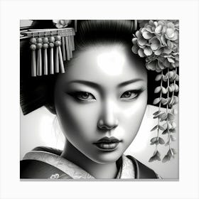 Japan Traditional Geisha Illustration By Ad 55 Canvas Print