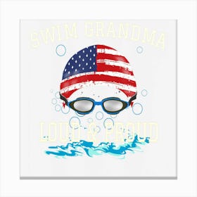 Swim Swimmer Funny Swimmin Goggles Cap Grandma Canvas Print