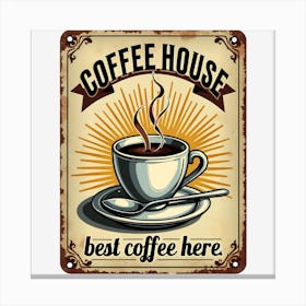 Coffee House Best Here Canvas Print