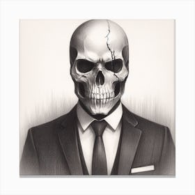 Skull In Suit Canvas Print