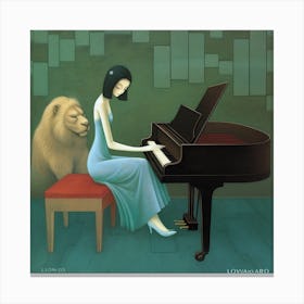 Woman Playing The Piano Canvas Print