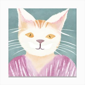 Cat In Pink Sweater Canvas Print