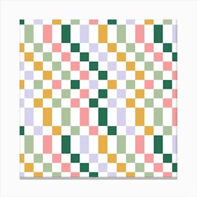 Checkered Nostalgic Square Canvas Print