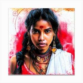 India Princess - Ethnic Pink Canvas Print