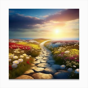 Path of luminous stones Canvas Print