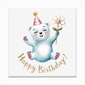 Happy Birthday Polar Bear.20 Canvas Print