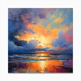 Abstract Colorful Beach Sunset Canvas Print