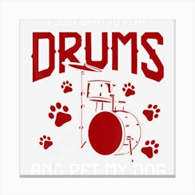 Pet Dog Drummer Drumsticks Gift Music Drums Canvas Print