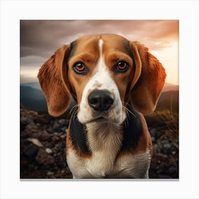 Beagle Dog Portrait Canvas Print