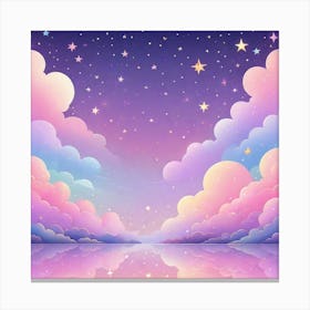 Sky With Twinkling Stars In Pastel Colors Square Composition 2 Canvas Print