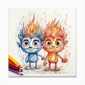 Two Trolls Canvas Print