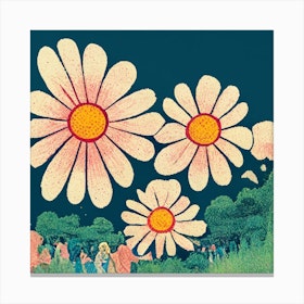 Daisy Print Square Canvas Print