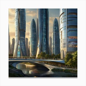 Futuristic Cityscape Canvas Print