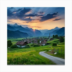 Tour Tourism Europa Field Small Town Community Village Agriculture Idylli Traditional Tranq (6) Canvas Print