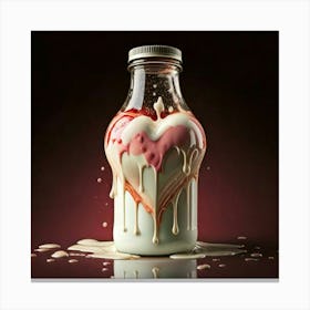 Firefly Heart Shaped Milk Bottle Dripping With Liquid Love 51190 (2) Canvas Print