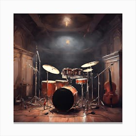 Drum Kit In A Room Canvas Print