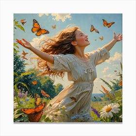 Butterfly Girl Canvas Print