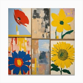 Un Flower In Style Robert Rauschenberg (1925 2008) 1 Canvas Print