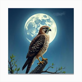 Hawk Perched On A Branch Canvas Print