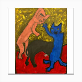 Cat Fight 4 Canvas Print