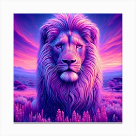 Lion In Purple Canvas Print