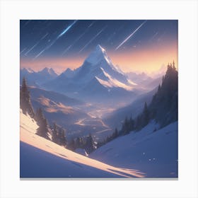 Snowy Mountain Landscape 3 Canvas Print