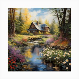 Garden of Delights: Riverside Serenity Canvas Print