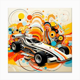 Abstract Racing Car Illustration Canvas Print