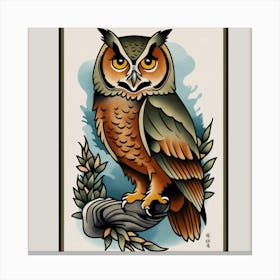 Owl Tattoo Canvas Print